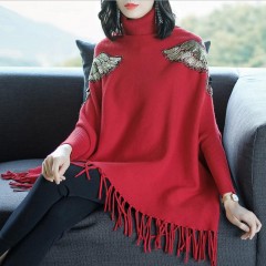 套裝女2019新款秋冬裝時尚氣質高貴披風毛衣裙子兩件套洋氣