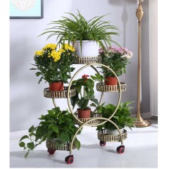 花架鐵藝帶輪落地式綠蘿花盆架客廳陽臺(tái)花架子多層室內(nèi)特價(jià)省空間