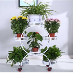 花架鐵藝帶輪落地式綠蘿花盆架客廳陽臺(tái)花架子多層室內(nèi)特價(jià)省空間
