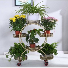 花架鐵藝帶輪落地式綠蘿花盆架客廳陽臺(tái)花架子多層室內(nèi)特價(jià)省空間