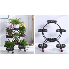 花架鐵藝帶輪落地式綠蘿花盆架客廳陽臺(tái)花架子多層室內(nèi)特價(jià)省空間