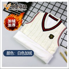 寶寶毛衣加絨加厚馬甲兒童童裝秋冬保暖毛線(xiàn)背心男女童中大童坎肩